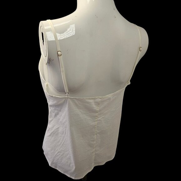 BCBG MaxAzaria White Lace Boho Top + Cami Cotton Drawstring Waist V Neck Women S - Picture 5 of 12